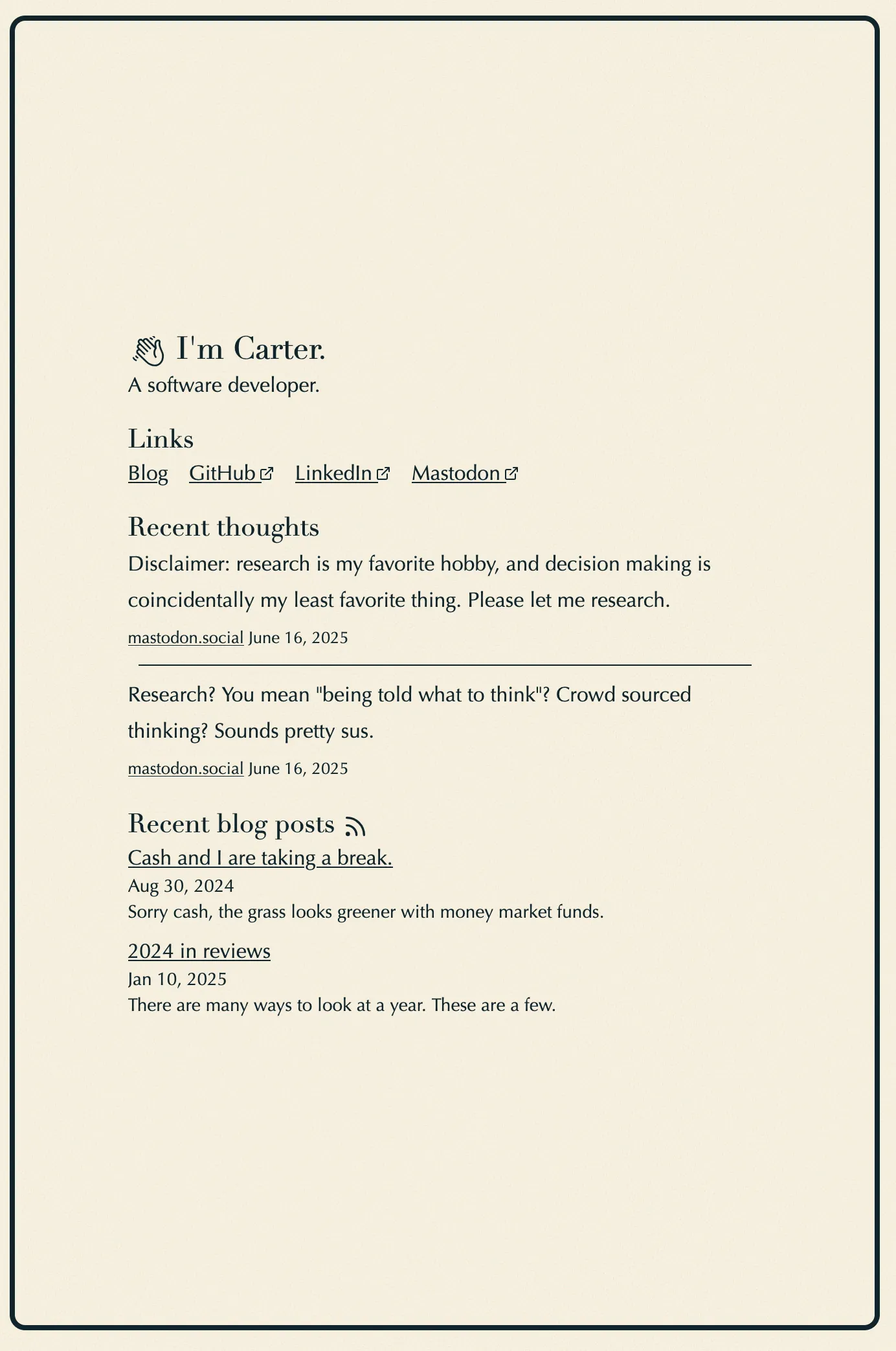 The 2024 theme of my site